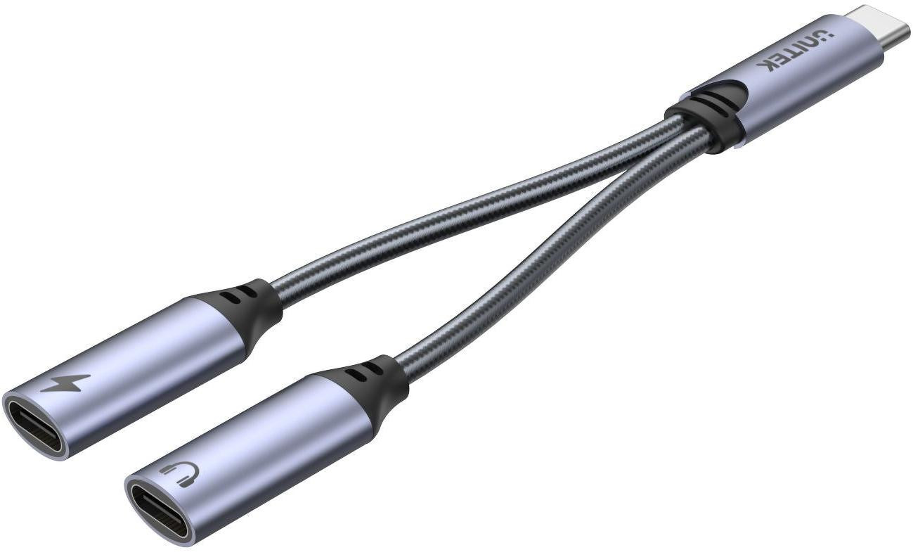 Unitek Adapter USB-C na 2 x port USB-C audio a 18W