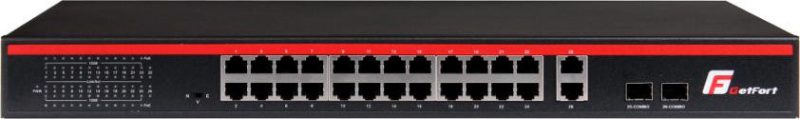SWITCH POE GETFORT 24FE+2GE+2SFP 250W