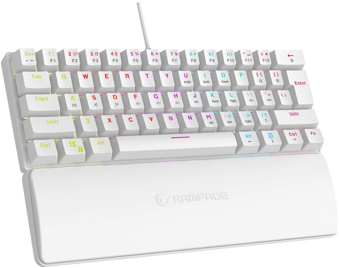 Klávesnica káblová Rampage Plower K60 biely – Obrázok 4