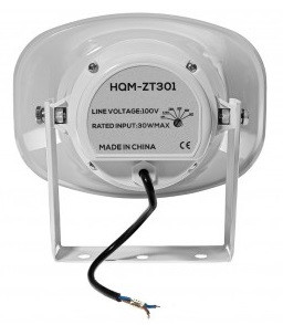 Reproduktor Tubowy HQM-ZT301 30W 100V Biely – Obrázok 4