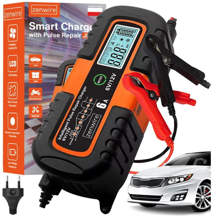 Nabíjačka Usmerňovač Akumulátorový Automobilový s S funkciou Naprawy AGM 6V 12V Zenwire JMD-6S