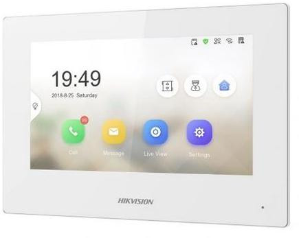 Hikvision DS-KH6320Y-WTE2 – 7" dotykový monitor videovrátnika 2WIRE, Wi-Fi, biely