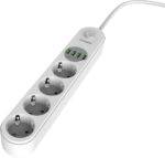Predlžovací prívod s vypínačom Energizer 4× Schuko, 4× USB-A, 2 500 W, 10 A, kábel 2 m – Obrázok 5