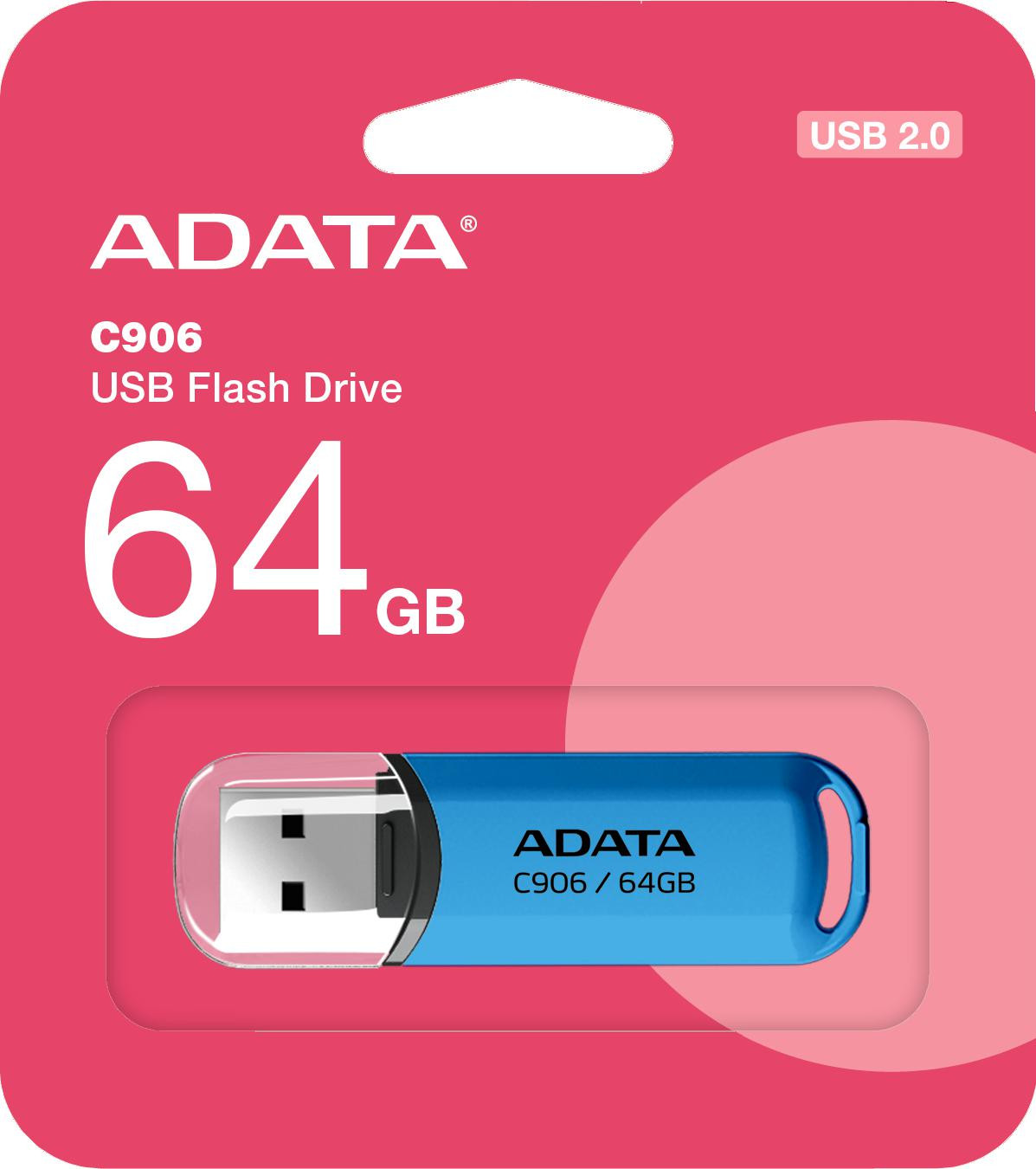 42a6f347556c5a678f6400e45133d036_original ADATA Pendrive C906 64GB USB2.0 modrý – Obrázok 1