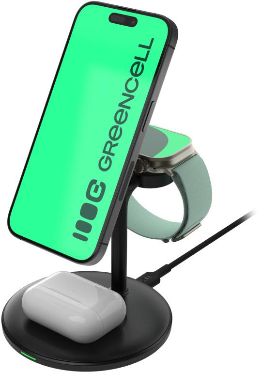 Nabíjačka Indukčná Green Cell MagScape 3v1 15W MagSafe iPhone AirPods Apple Watch