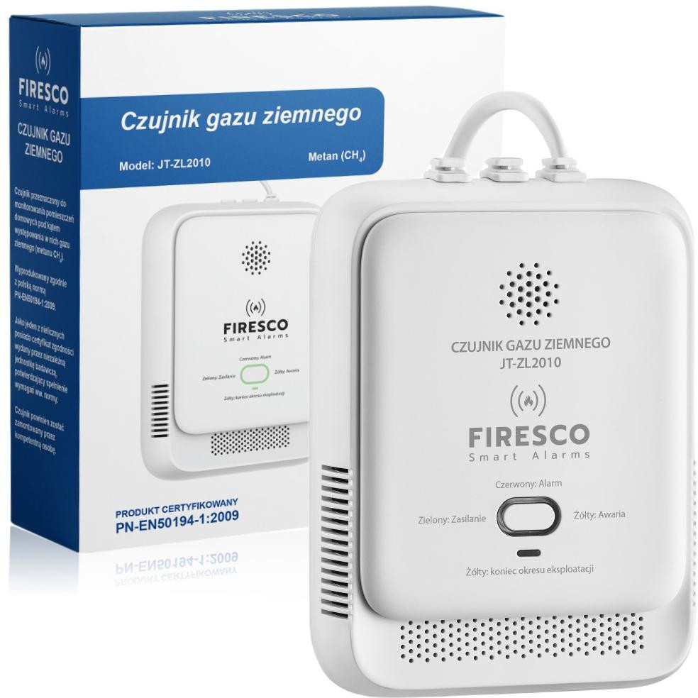 Firesco JT-ZL2010 – detektor zemného plynu (metán CH4), sieťový 230 V