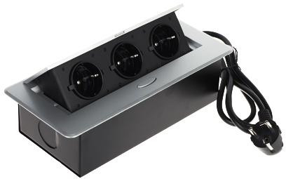 Nábytková napájacia lišta FPS-3S/Cable, 3 zásuvky, výsuvná