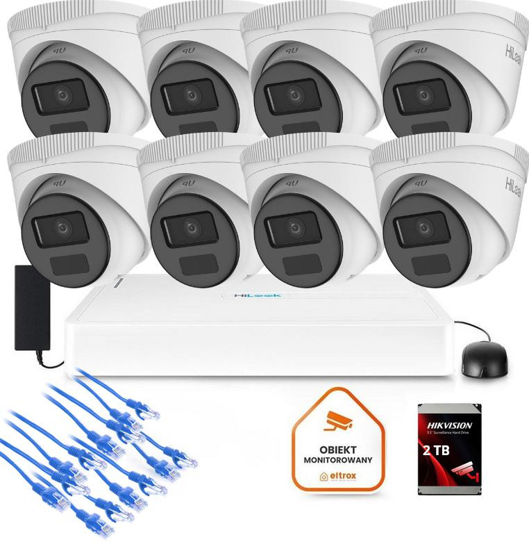 Sada monitoringu HiLook 8x kamera IPC-T221H-C s diskom 2TB