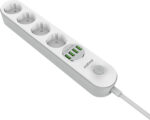 Predlžovací prívod s vypínačom Energizer 4× Schuko, 4× USB-A, 2 500 W, 10 A, kábel 2 m – Obrázok 4