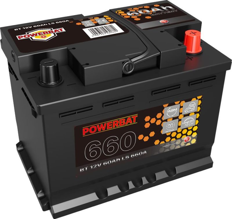 Akumulátor AGM automobilový START-STOP PowerBat L1 12 V 50 AH