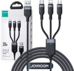 Kábel 3v1 USB-A / USB-C micro-USB Lightning Joyroom S-1T3018A18 30cm 3,5A v oplote čierny