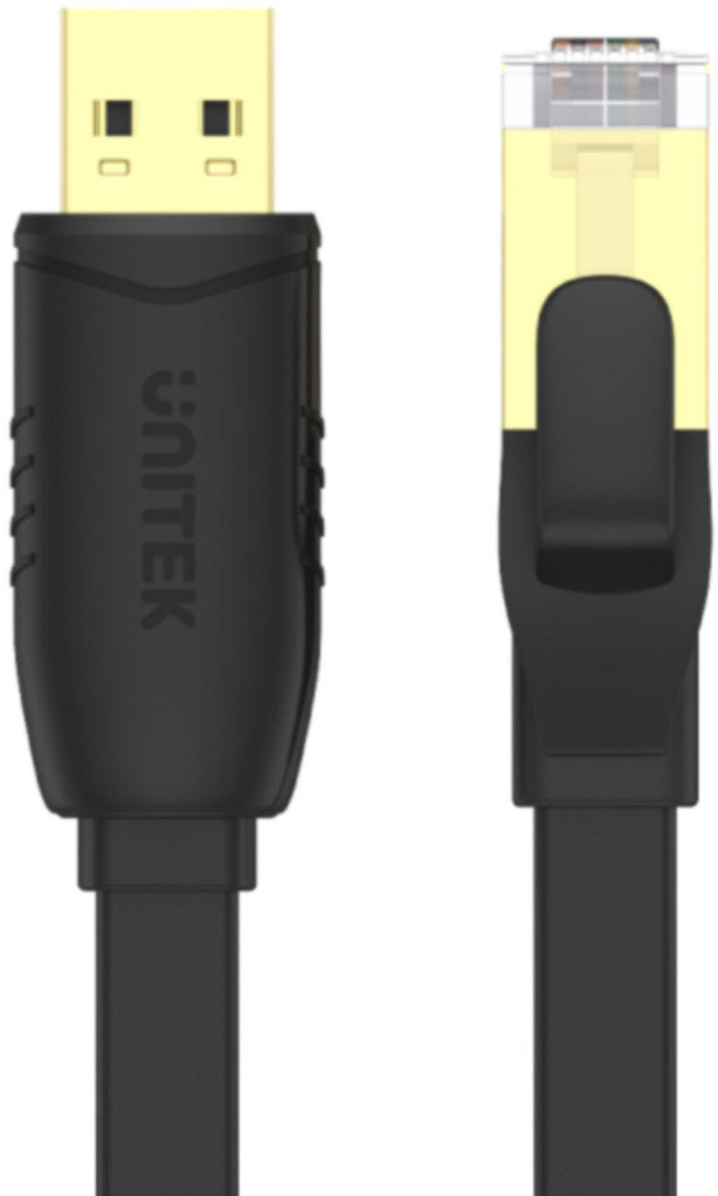 9690998a6fd47081d32001e98145e25a_original Kábel Unitek Y-SP02001B RJ-45 na USB-A konzolový 1,8m – Obrázok 1
