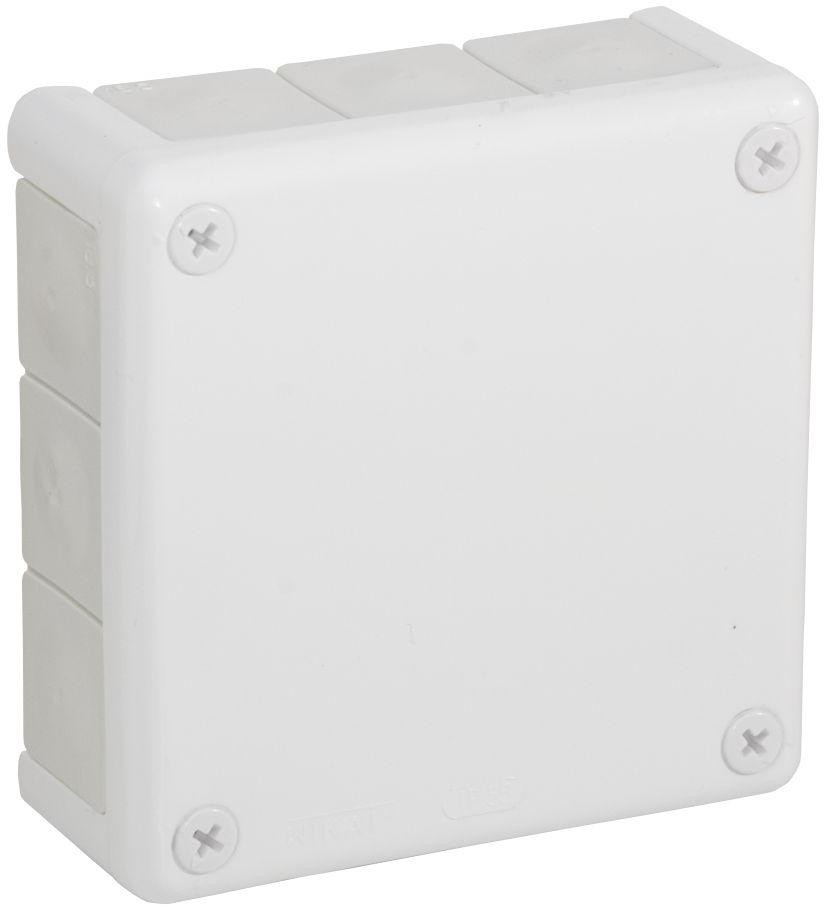 Nadomietková inštalačná krabica Viplast VP-51 – biela, IP55, 118 × 118 × 46 mm, 12 vstupov (051-01)