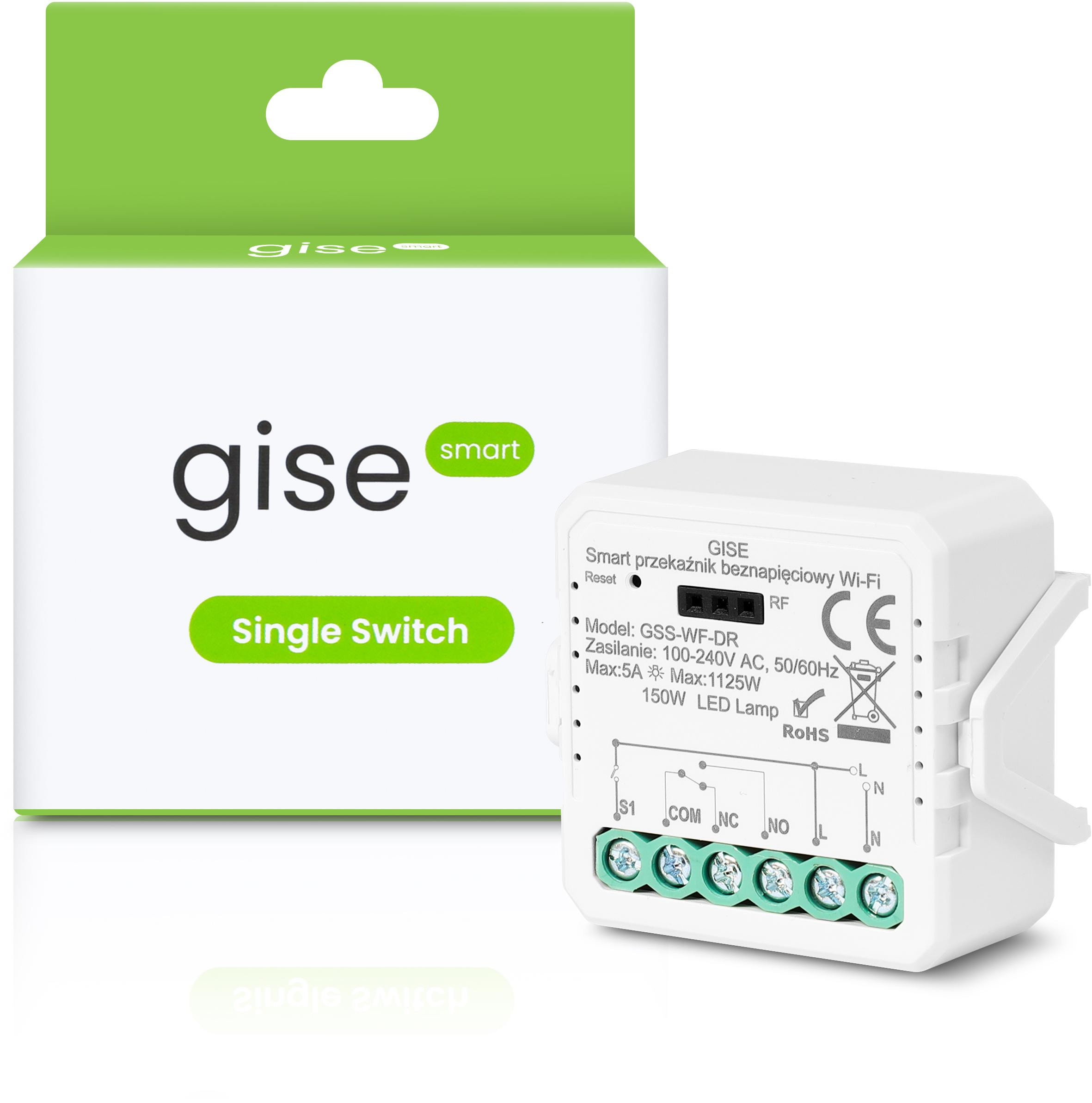 GISE Smart jednoduchý beznapäťový reléový modul WiFi | Tuya | GSS-WF-DR