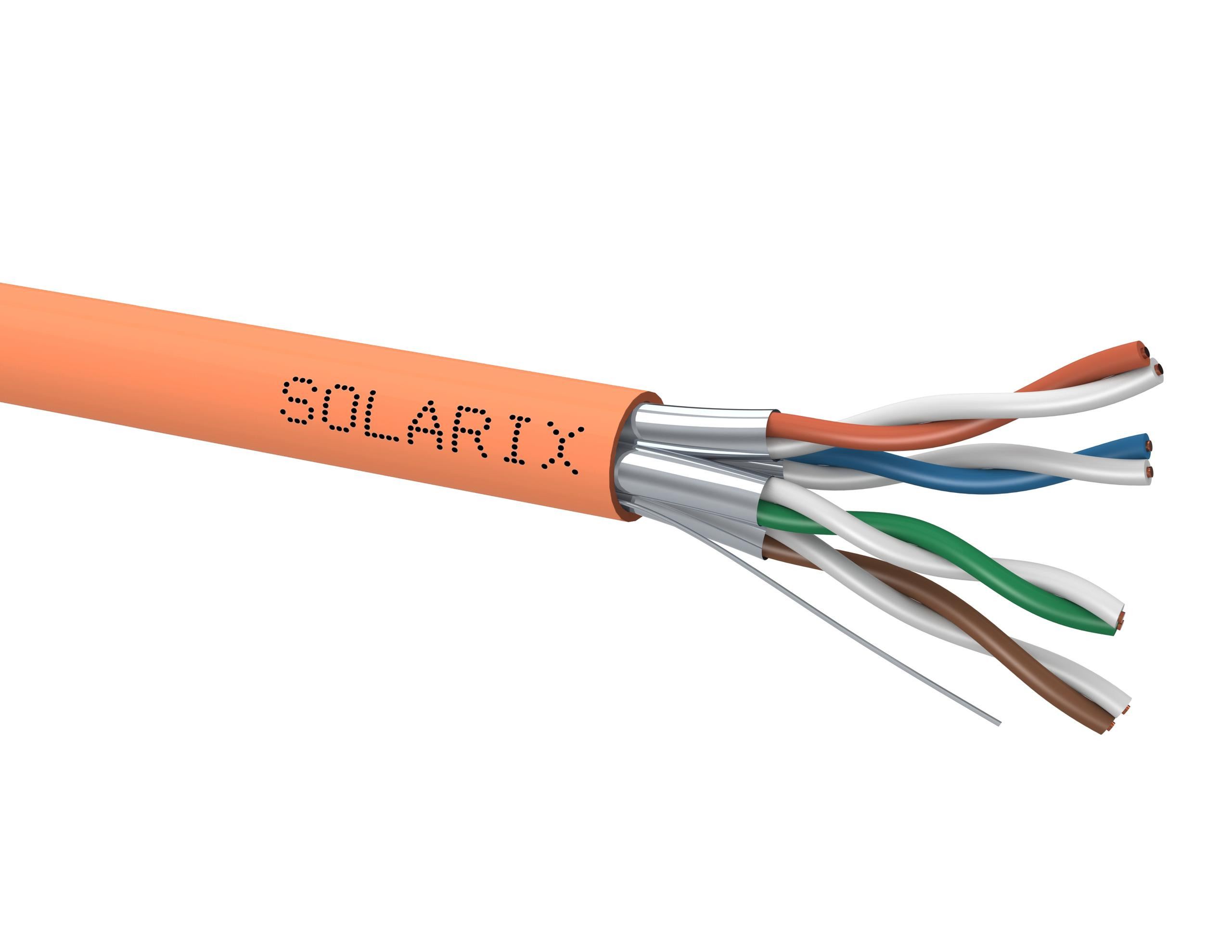 Kábel krútená dvojlinka Solarix CAT.6A STP LSOH B2ca s1d1a1 cievka 500 m