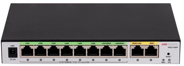 Hikvision DS-3WG210GP-SI - 10-portový gigabitový router All-in-One s 8 PoE portmi (75 W), IPsec a L2TP VPN, správa AP až 200 ks
