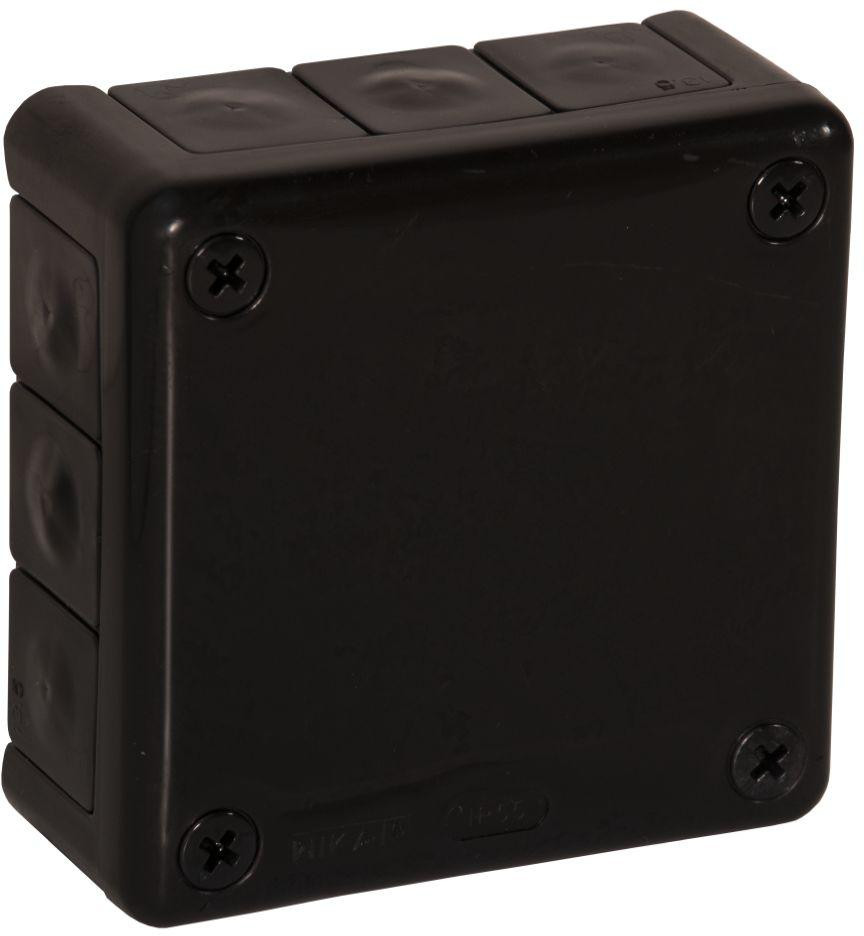 Nadomietková prázdna inštalačná krabica 12 vstupov Viplast VP-41, čierna, IP55, 98 × 98 × 42 mm (041-05)