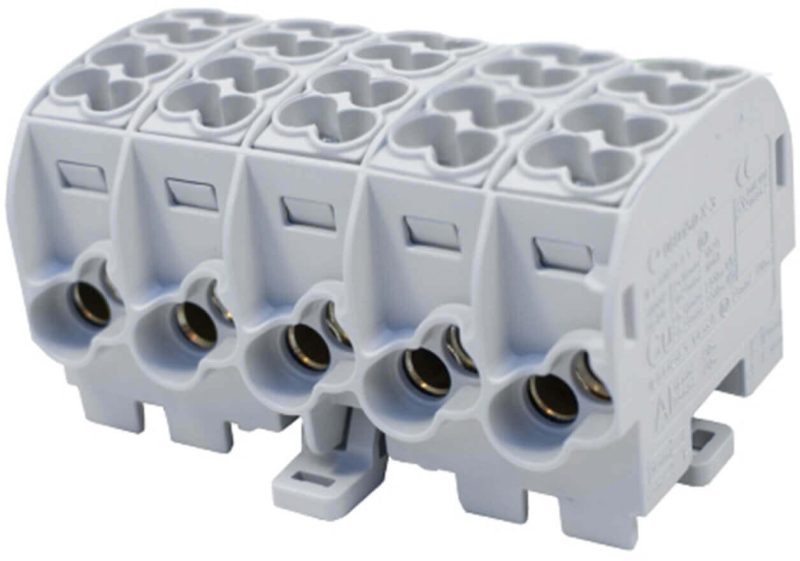 Blok rozvodný - odbočovací Al/Cu 80150 Simblock sivý SCB 25-5X 81500002