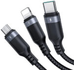 Kábel 3v1 USB-A / USB-C micro-USB Lightning Joyroom S-1T3018A18 30cm 3,5A v oplote čierny – Obrázok 6