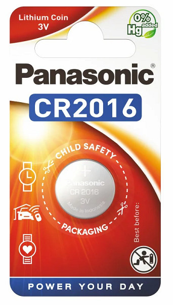 Lítiová gombíková batéria Panasonic CR2016 (blister 1 ks)