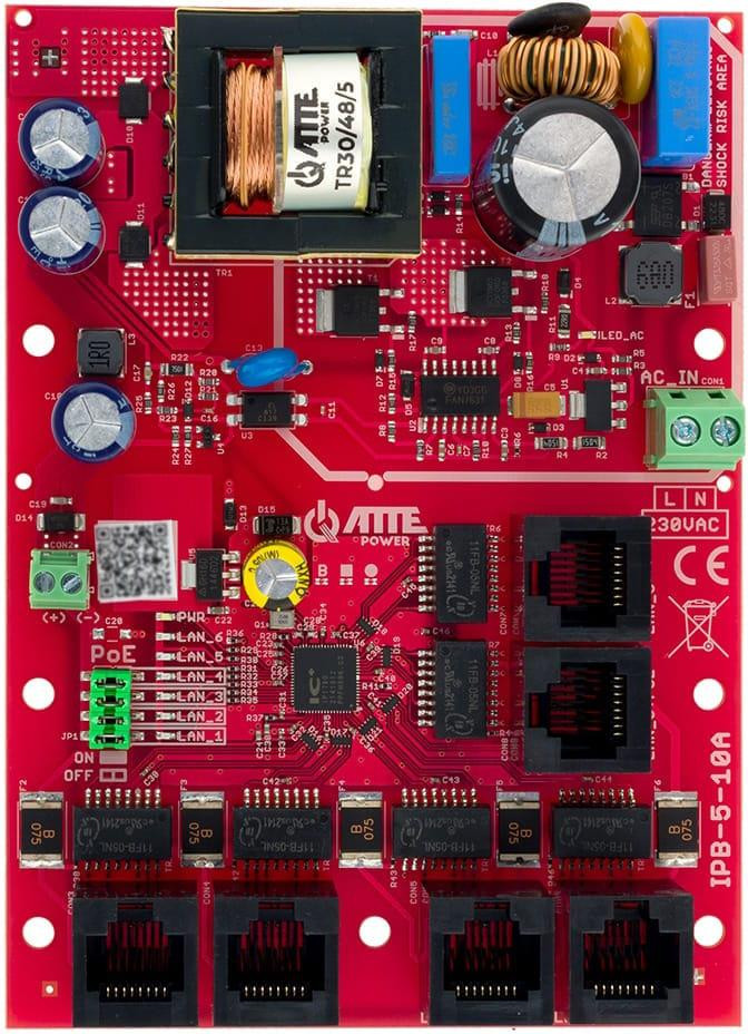 Switch POE 6 portový zo zintegrowanym zasilaczem ATTE IPB-5-10A-OF