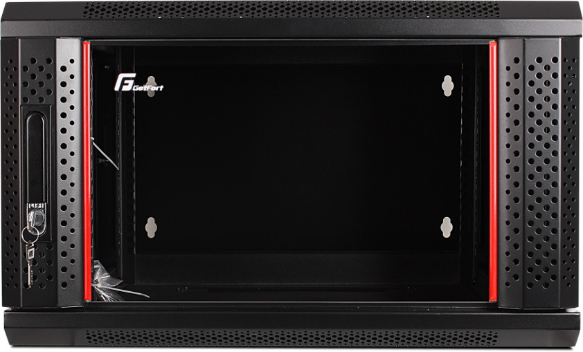 Getfort WGF06-65EH-DGB – nástenný dvojsekčný rack 19″ 6U, 600 × 550 mm, čierny