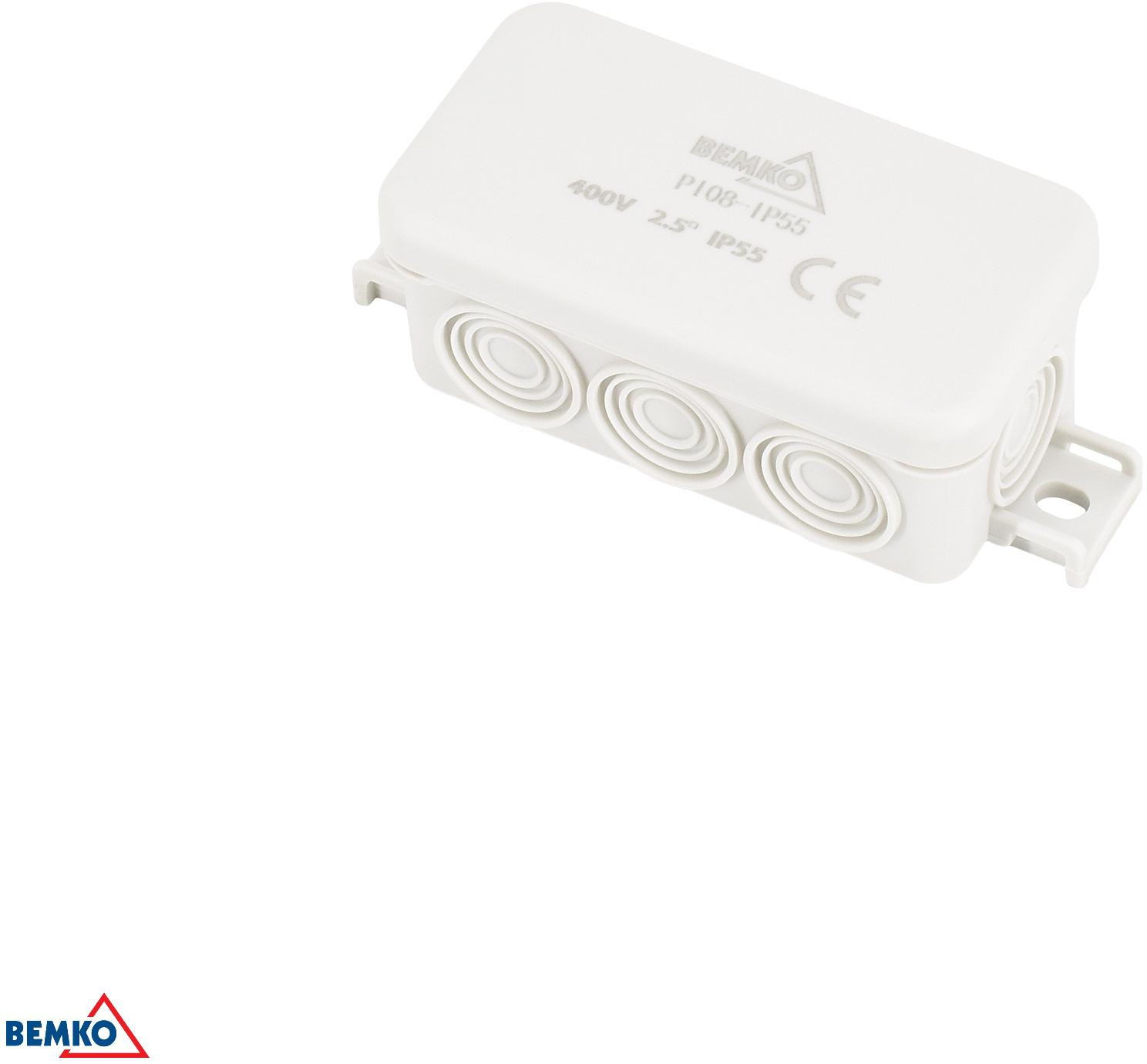 Inštalačná krabica nadomietková 85×45×37 mm IP55 8P svetlosivá E04-PI08-IP55