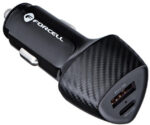 Nabíjačka do auta Forcell Carbon CC50-1A1C – 38 W, USB-C PD 3.0, USB-A QC 3.0, čierna – Obrázok 2