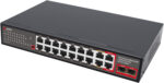 PoE switch Getfort GF-120G-16P-240 – 16× PoE, 2× GbE, 2× SFP 2,5G, 240 W – Obrázok 2