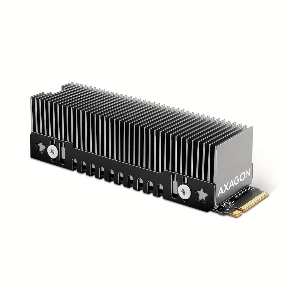 2327c55a4ef680635c45256be2dd9f99_original.jpg Chladič na M.2 SSD Axagon CLR-M2XT – hliníkový, pasívny, 2280 – Obrázok 1