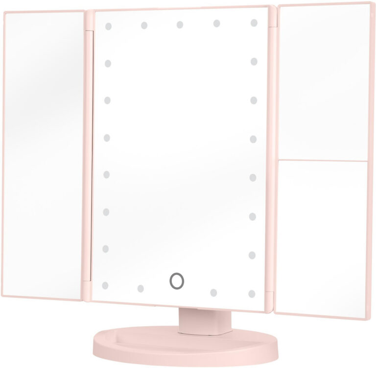 Kozmetické zrkadlo Humanas HS-ML04 (HS4739) – LED podsvietenie, ružové