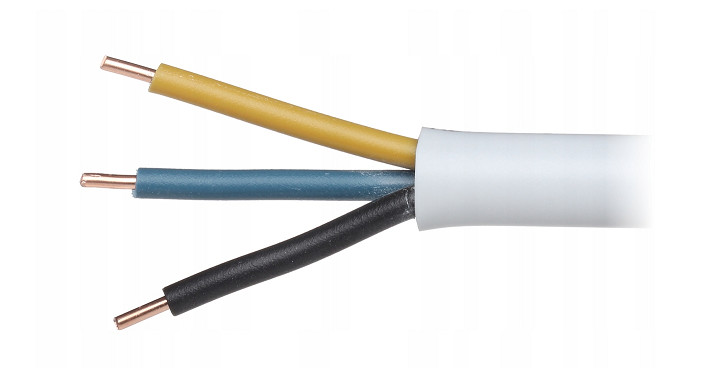 281e15b9768b53ace77e9c7c8f32c19f_original.jpg Elektrický kábel YDY 5 × 1,5 mm² Mercor – okrúhly, drôt, biely, 100 m – Obrázok 1