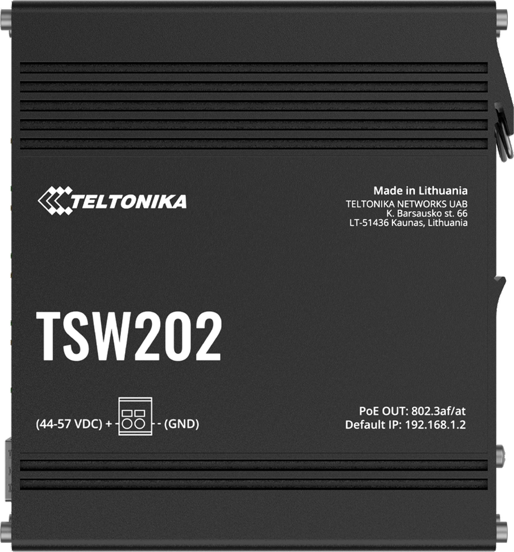 2922c53d0654e77de166270b33b69512_original.jpg Priemyselný switch Teltonika TSW202 (TSW202000000) – 8× PoE+, 2× SFP, spravovateľný, DIN – Obrázok 1