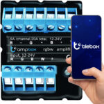 Štvorkanálový LED zosilňovač Blebox ampBox – 12–24 V DC, 4 × 5 A, max. 480 W