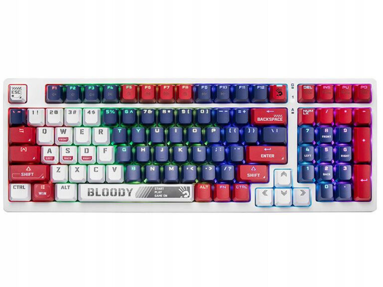 Mechanická klávesnica A4tech Bloody S98 Sports Navy – USB, spínače BLMS Red Plus