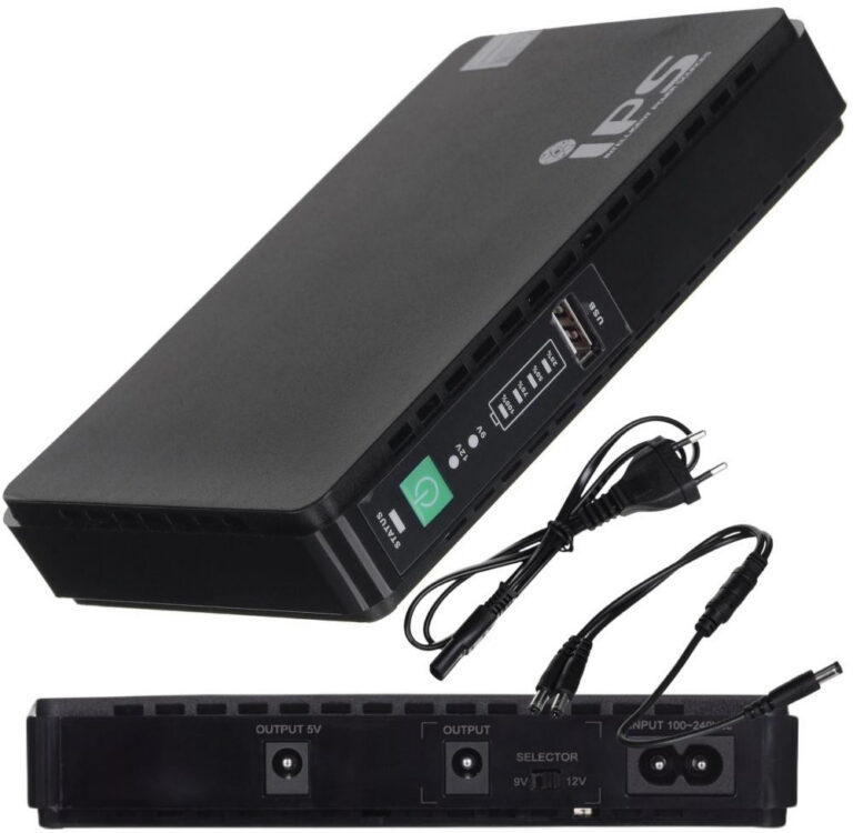 Mini UPS pre router IPS RouterUPS-30 – 30 W, 8800 mAh, 5/9/12 V