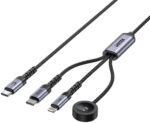 Kábel 3 v 1 Unitek C14180AGY01-1.2M – USB-C, Lightning, Apple Watch, 100 W, 1,2 m – Obrázok 3