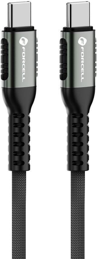 4549c4e3e216e72a679a8e1bcf3ac956_original.jpg Kábel USB-C – USB-C Forcell F-Energy Cafule C263 – 240 W, 5 A, 3 m, opletený, čierny – Obrázok 1