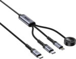 Kábel 3 v 1 Unitek C14180AGY01-1.2M – USB-C, Lightning, Apple Watch, 100 W, 1,2 m – Obrázok 4