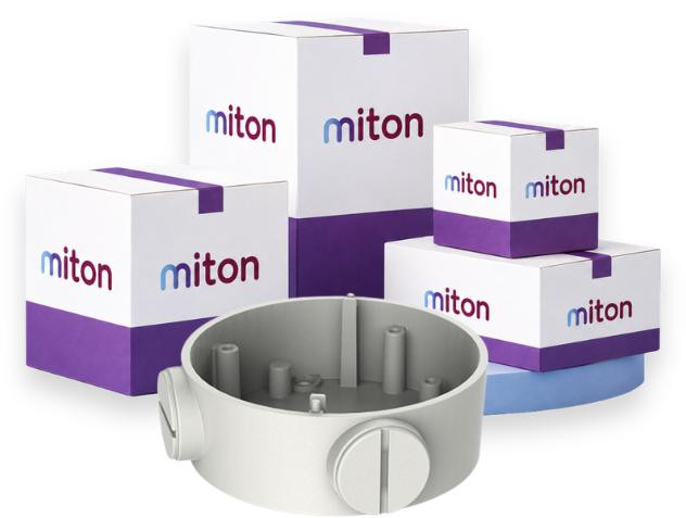 Montážna krabica Miton MT-P1260 pre kamery – hliník, biela, Ø 105 mm (balenie 10 ks)