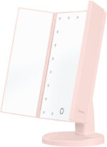 Kozmetické zrkadlo Humanas HS-ML04 (HS4739) – LED podsvietenie, ružové – Obrázok 2
