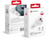 Nabíjačka do auta Forcell Carbon CC50-1A1C – 38 W, USB-C PD 3.0, USB-A QC 3.0, biela – Obrázok 8