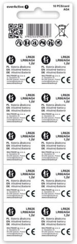 Gombíková batéria everActive EVAG4 – AG4/G4/LR66/LR626, 1,5 V (balenie 10 ks) – Obrázok 2