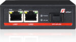 Media konvertor Getfort GF-102-2PG-S-65 – 1× SFP, 2× GbE PoE, 60 W