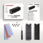 Chladič na M.2 SSD Axagon CLR-M2XT – hliníkový, pasívny, 2280 – Obrázok 5