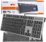 Klávesnica A4tech KV-300H – USB, nožnicové klávesy, 2× USB hub, sivá