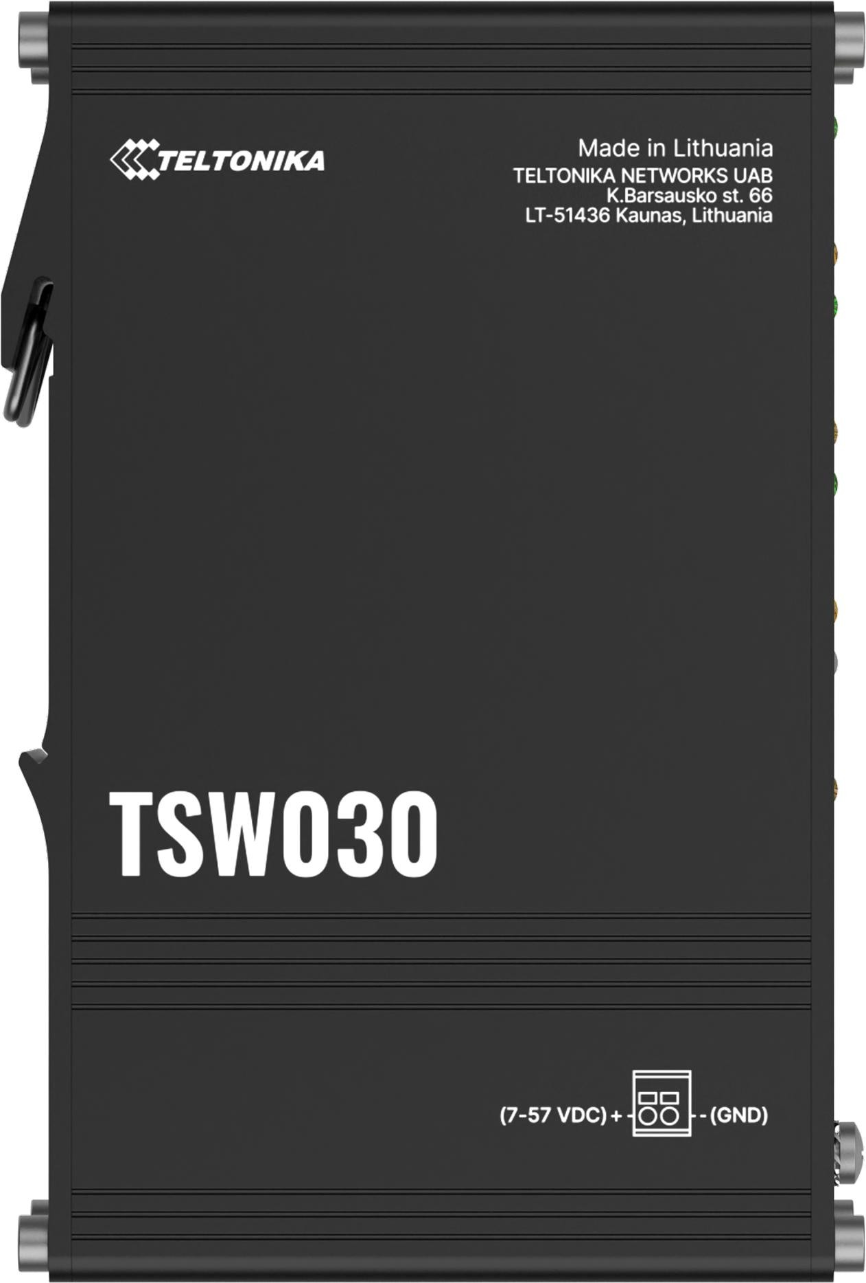 99fa08337cd5410e5d630114197bb556_original.jpg Priemyselný switch Teltonika TSW030 (TSW030000000) – 8× 10/100 Mb/s, DIN, 7–57 V DC – Obrázok 1