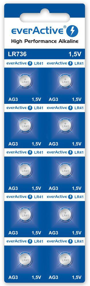 Gombíková batéria everActive EVAG3 – AG3/G3/LR736/LR41, 1,5 V (balenie 10 ks)