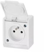 Elektro-Plast Hermes – zásuvka 1-násobná s uzemnením a viečkom, IP44, biela (0321-02) – Obrázok 2