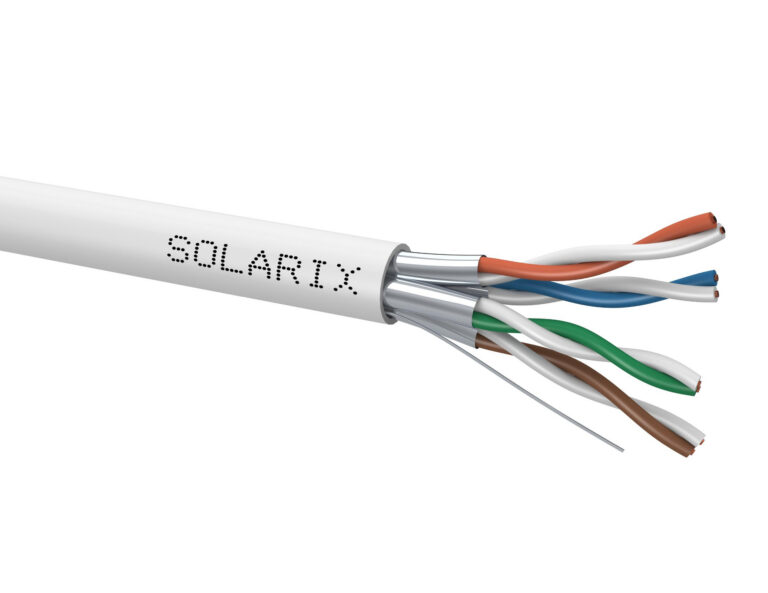 Kábel F/FTP Solarix Cat.6A (SXKD-6A-FFTP-LSOH) – vnútorný, LSOH, drôt, 500 m